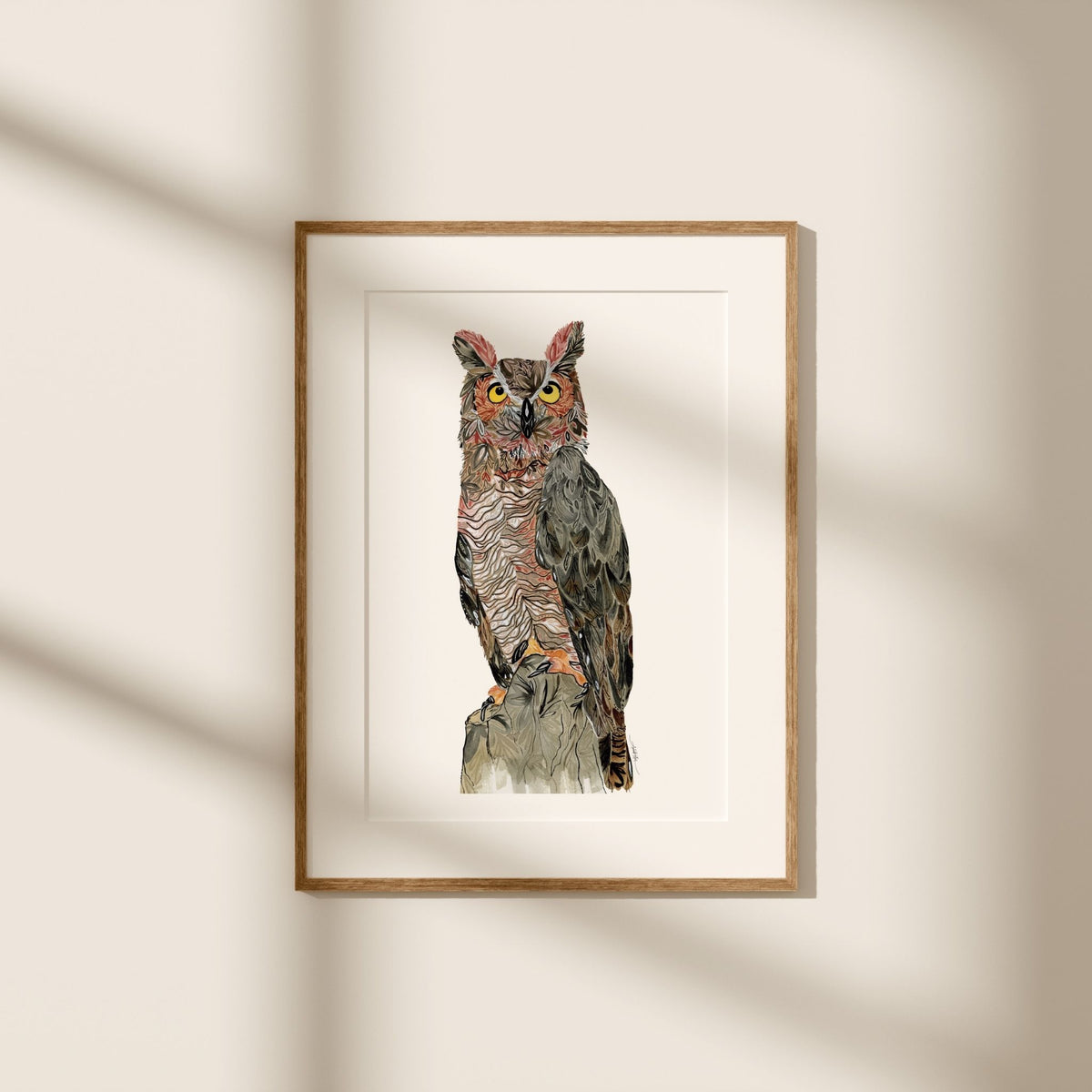 The Great Horned Owl Wall Art | Watercolor Print – Amanda Klein