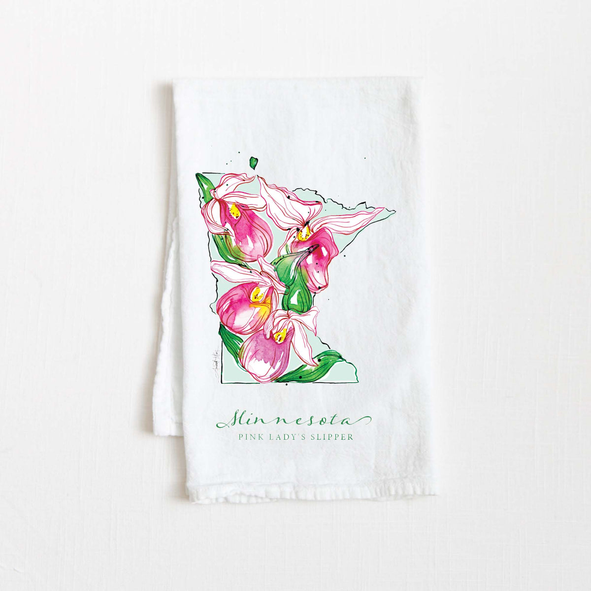 Embroidered Bronco Flour Sack Tea Towel in Marigold
