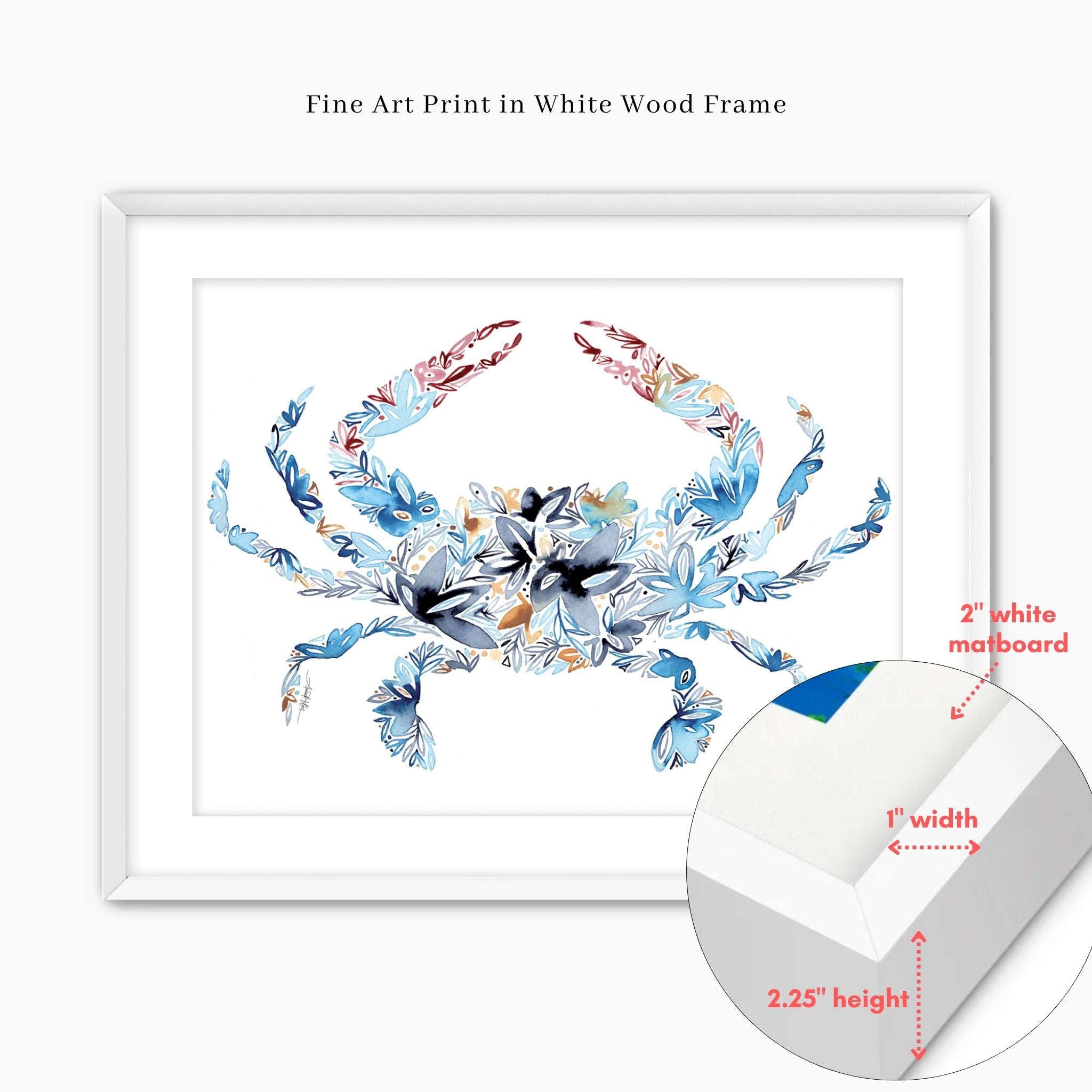Blue Crab Wall Art | Watercolor Coastal Print – Amanda Klein