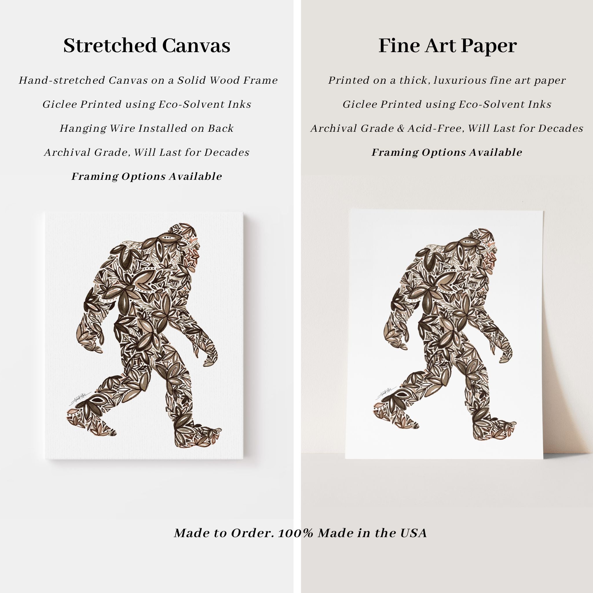 Bigfoot キャンバスアート 作品 手書き Bigfoot Wall Art | Watercolor Print – Amanda Klein