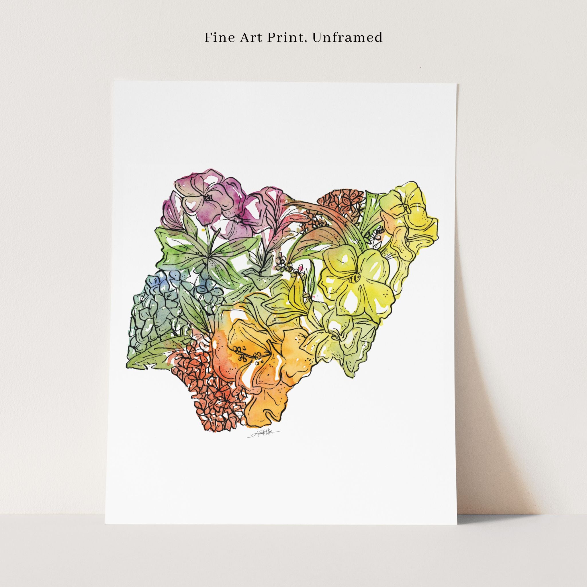 Nigeria Wildflower Wall Art | Watercolor Country Print – Amanda Klein