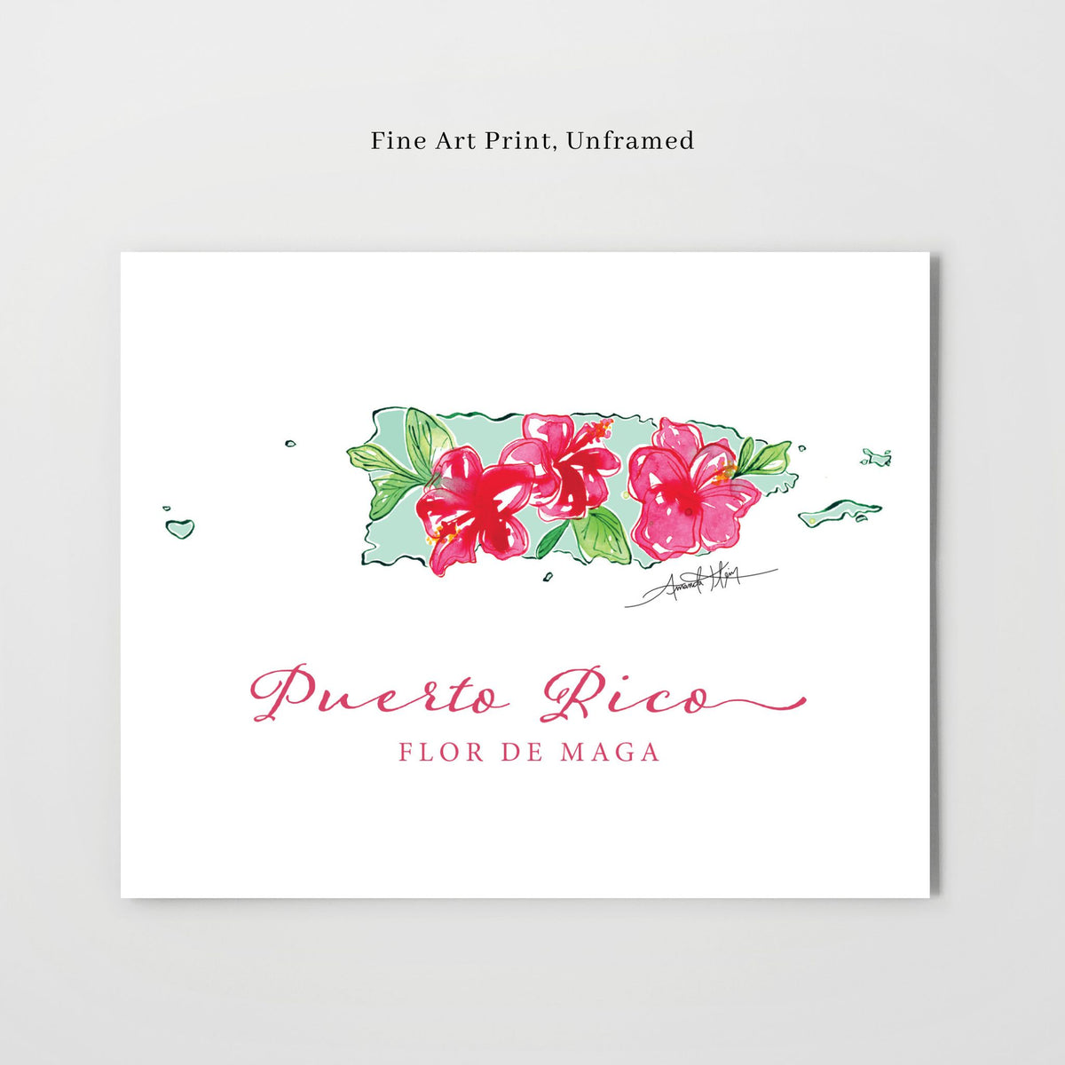 Puerto Rico Flor de Maga National Flower Wall Art | Watercolor 