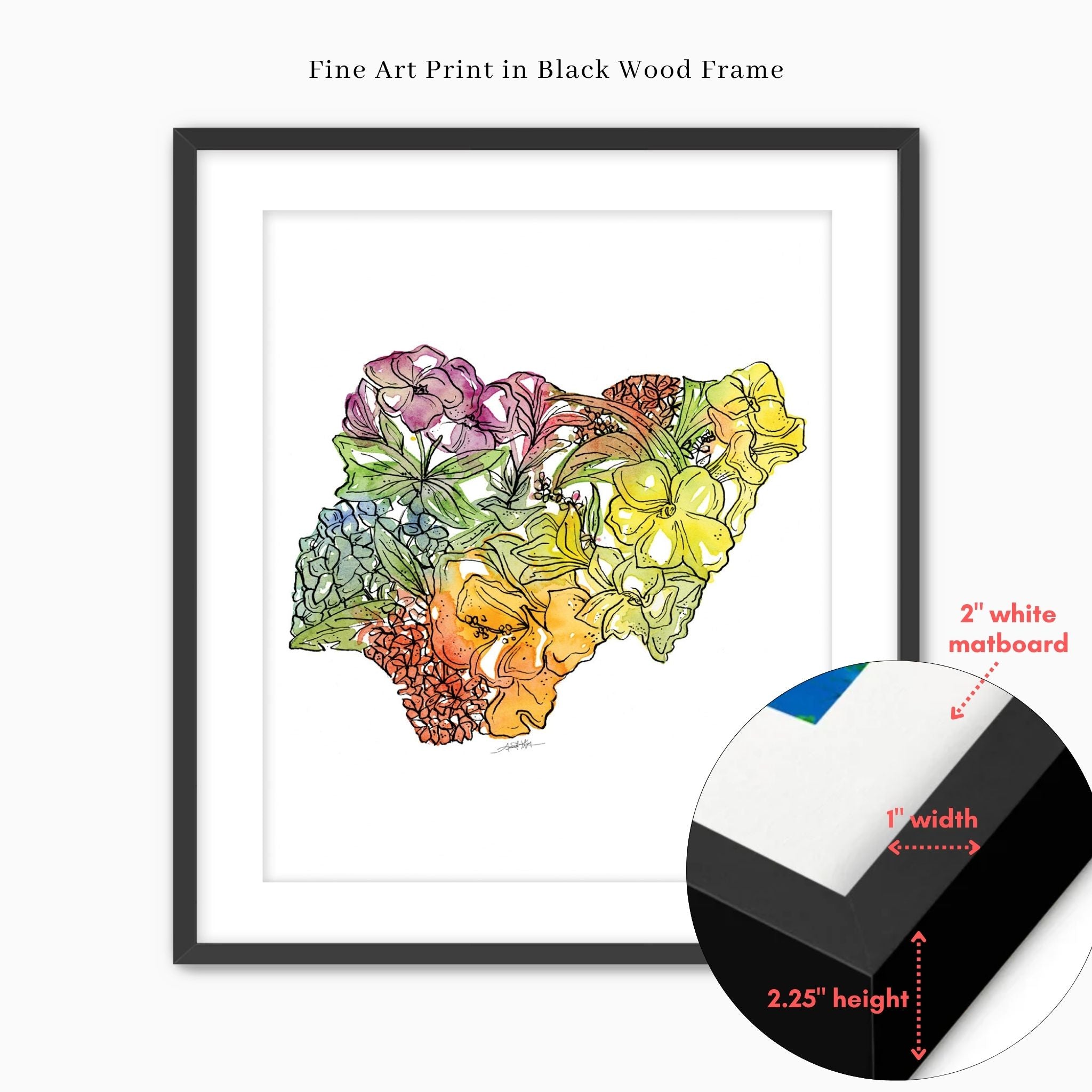 Nigeria Wildflower Wall Art | Watercolor Country Print – Amanda Klein