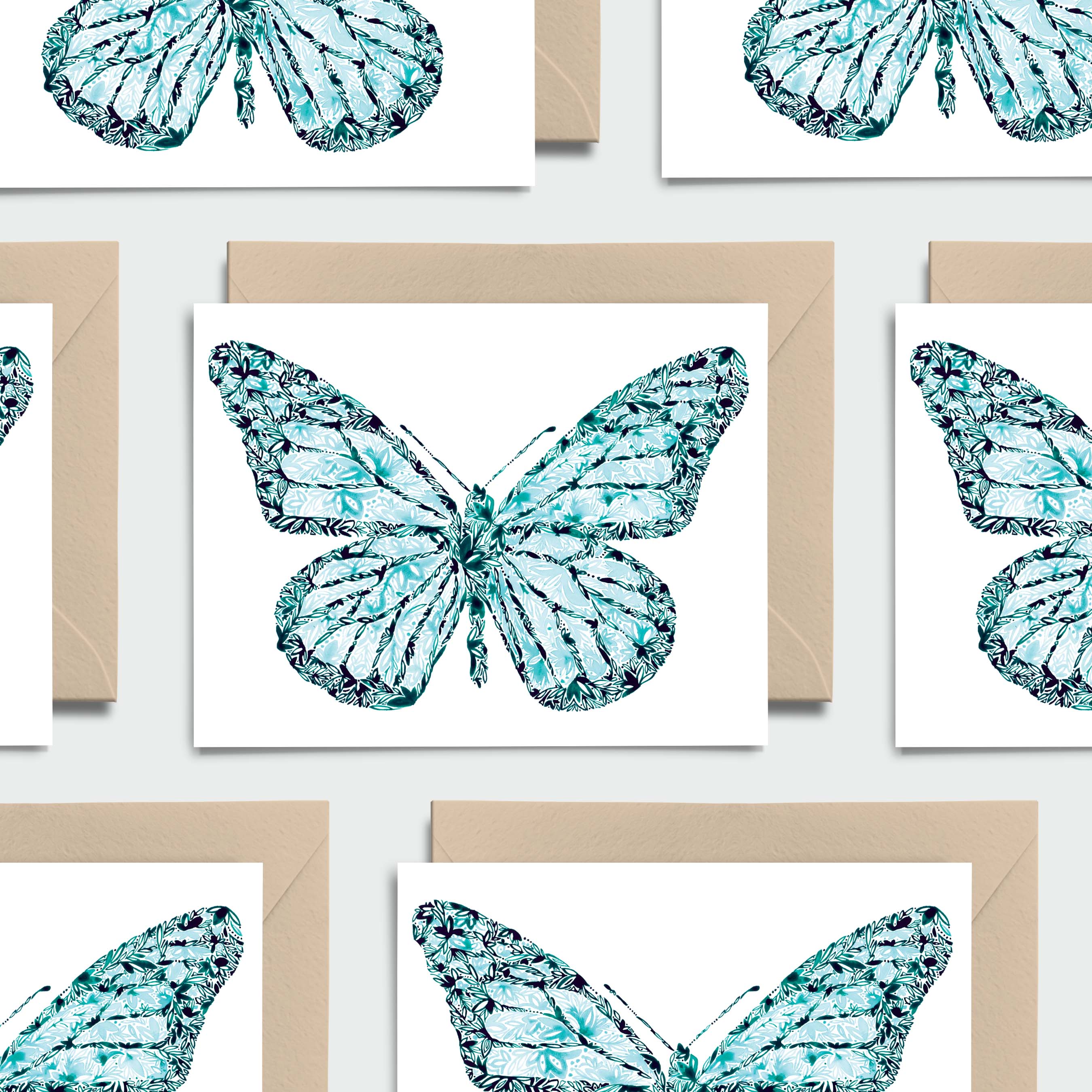 Blue Morpho Butterfly Note Card Set – Amanda Klein