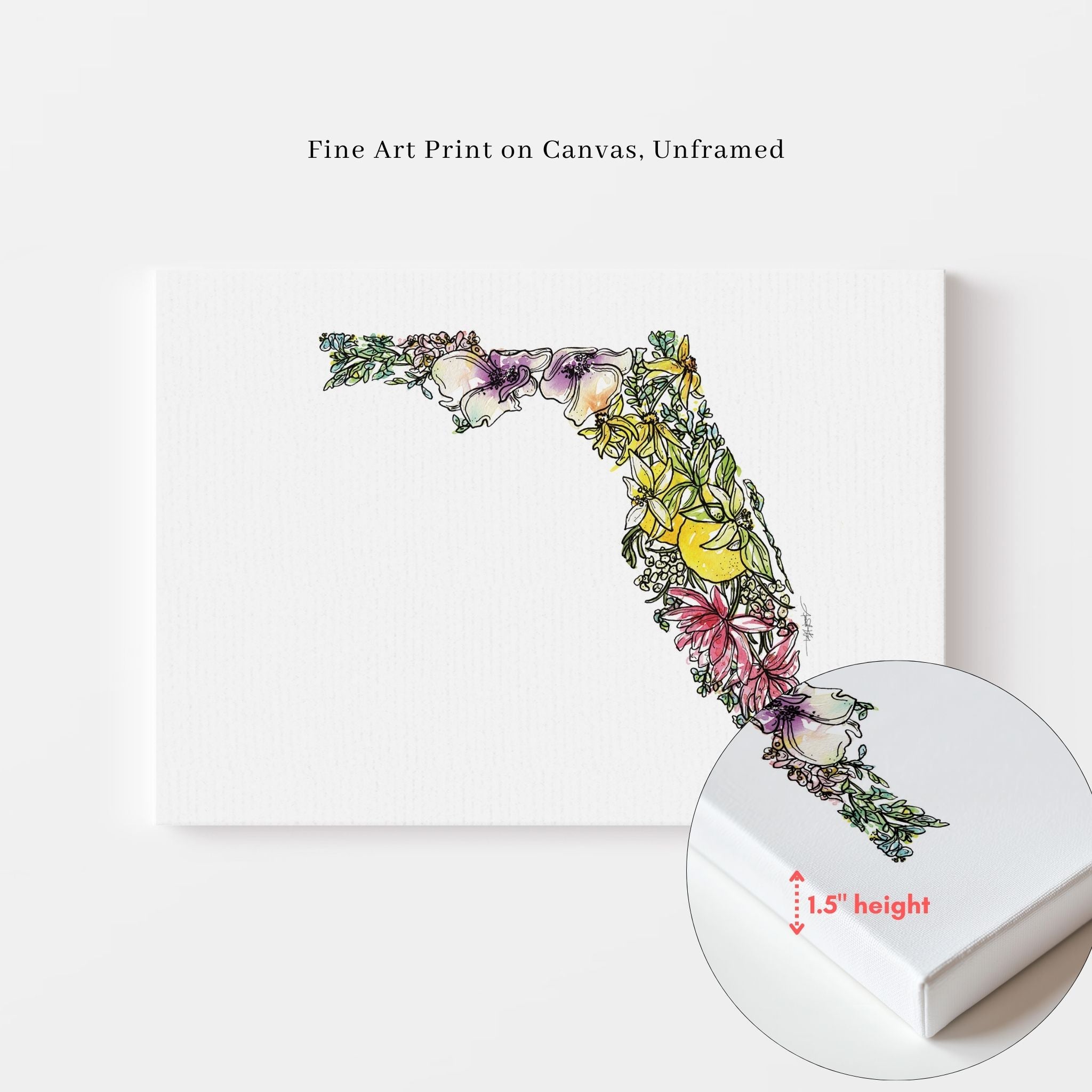 Phelddagrif フェルダグリフ　Amy weber 直筆サインスケッチ Florida Wildflower Wall Art | Watercolor State Print – Amanda Klein