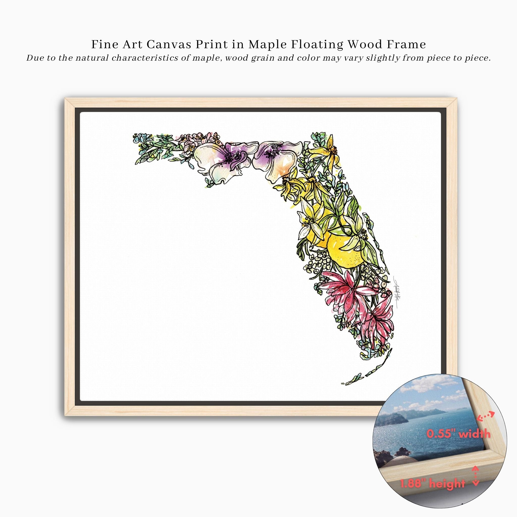 Florida Wildflower Wall Art | Watercolor State Print – Amanda Klein