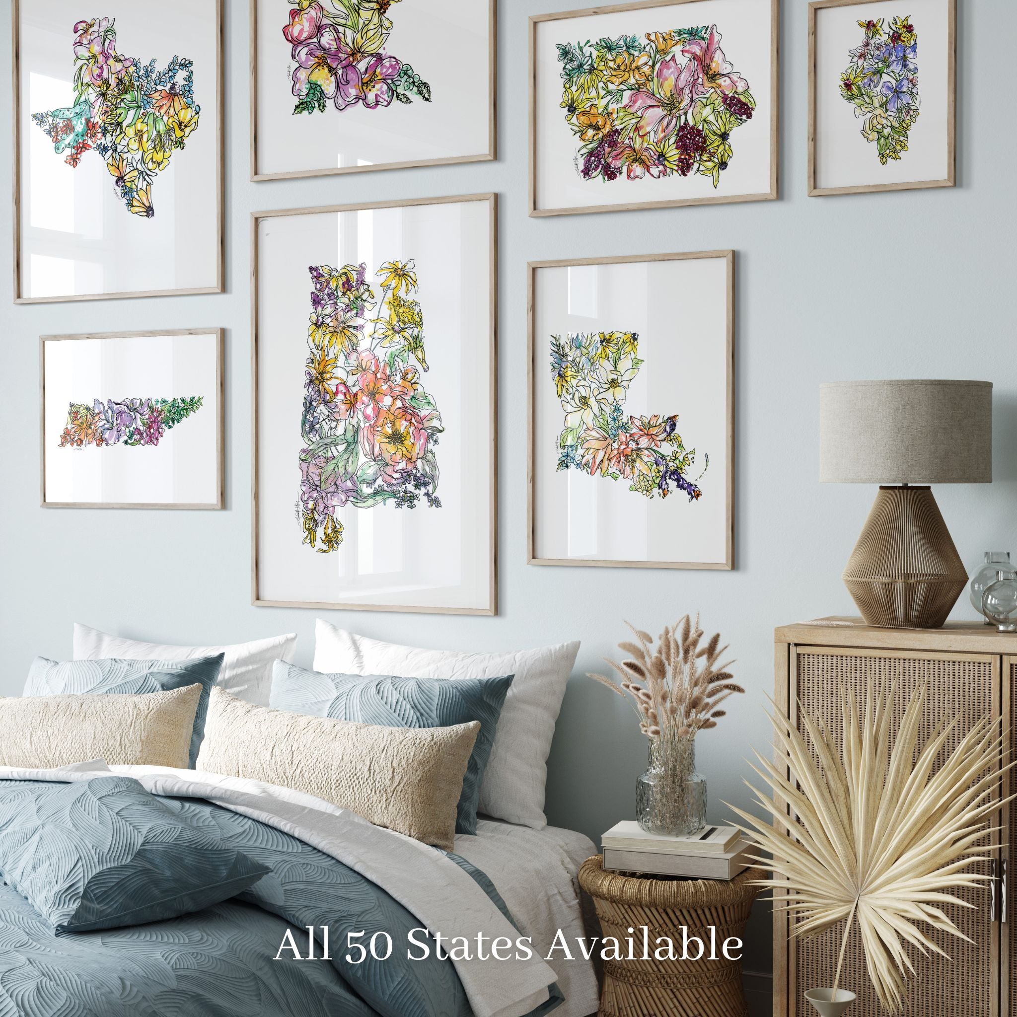 Iowa Wildflower Wall Art | Watercolor State Print – Amanda Klein
