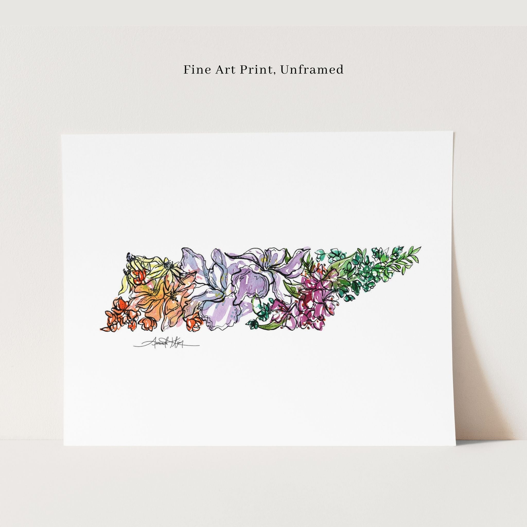 Tennessee Wildflower Wall Art | Watercolor State Print – Amanda Klein