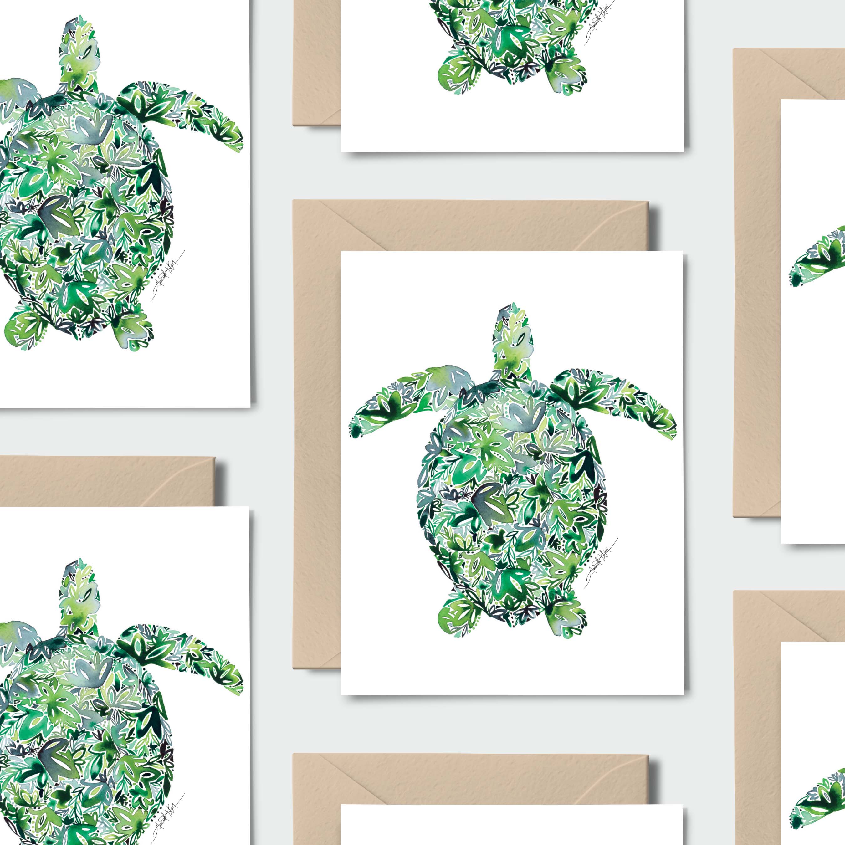 Sea Turtle Note Card Set – Amanda Klein